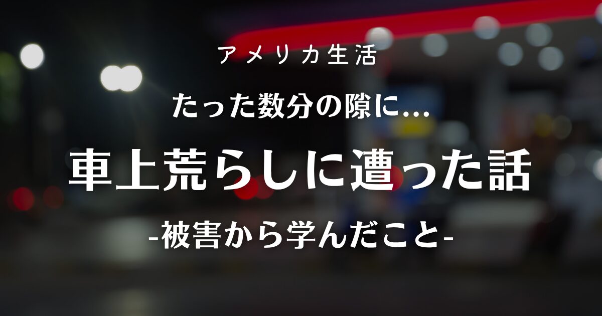 アメリカで車上荒らしに遭った話